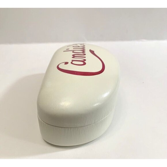 Candies Hard Clamshell Case For Eyeglasses Sunglasses White Pink Felt Lining - Picture 6 of 9